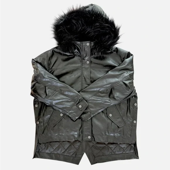 Anthropology X Pilcro Faux-Leather Hooded Jacket - Picture 5 of 11